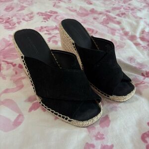 Banana Republic Black suede wedge heels